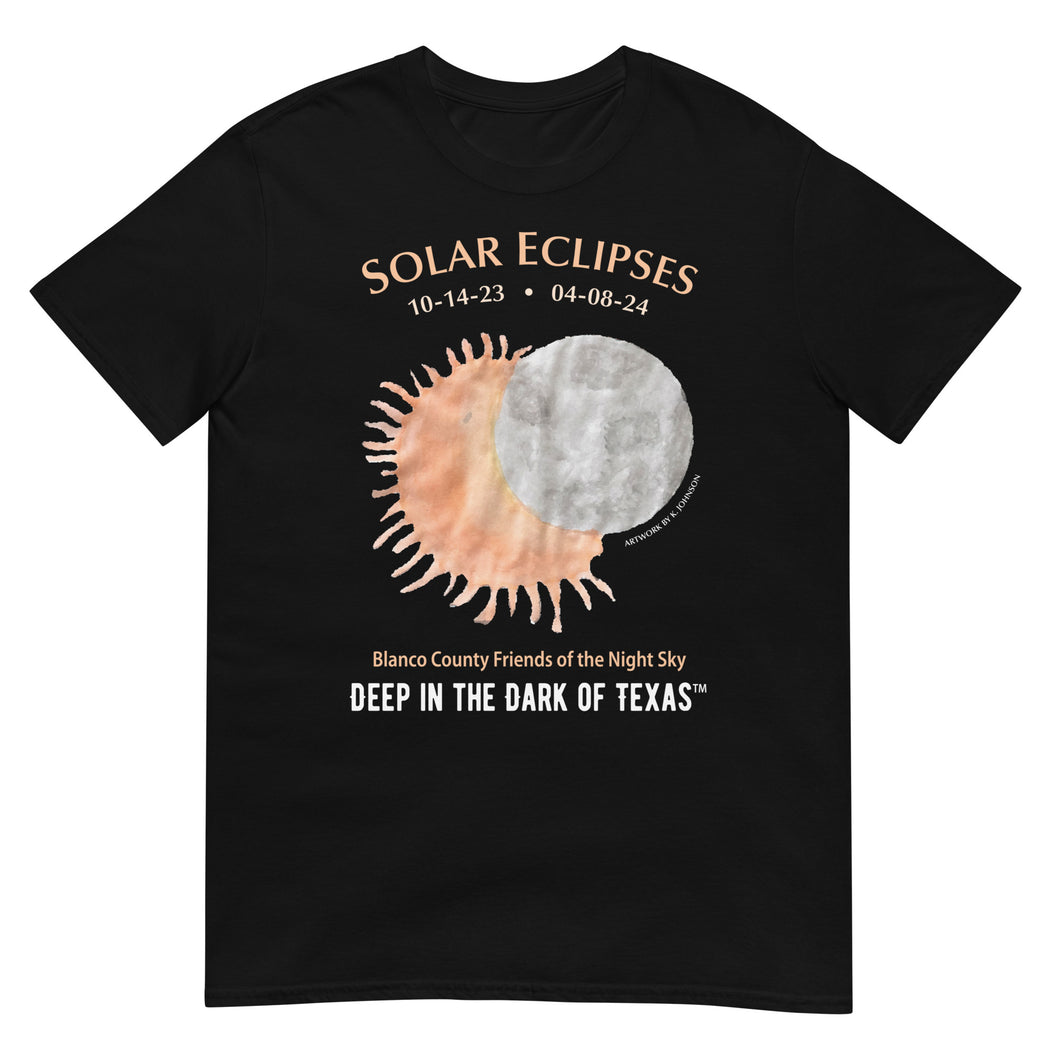 Solar Eclipses Celebratory T-Shirt - Deep in the Dark of Texas (TM) - Free Delivery
