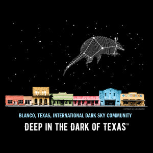 Armadillo Constellation T-Shirt - Deep in the Dark of Texas (TM) - Unisex - Free Delivery