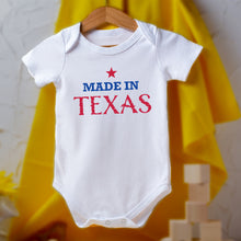 Load image into Gallery viewer, Baby short sleeve onesie with &quot;Made in Texas&quot; print - Free Delivery