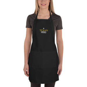 TEXAN CERTIFIED EMBROIDERED APRON - Black or White - Free Shipping