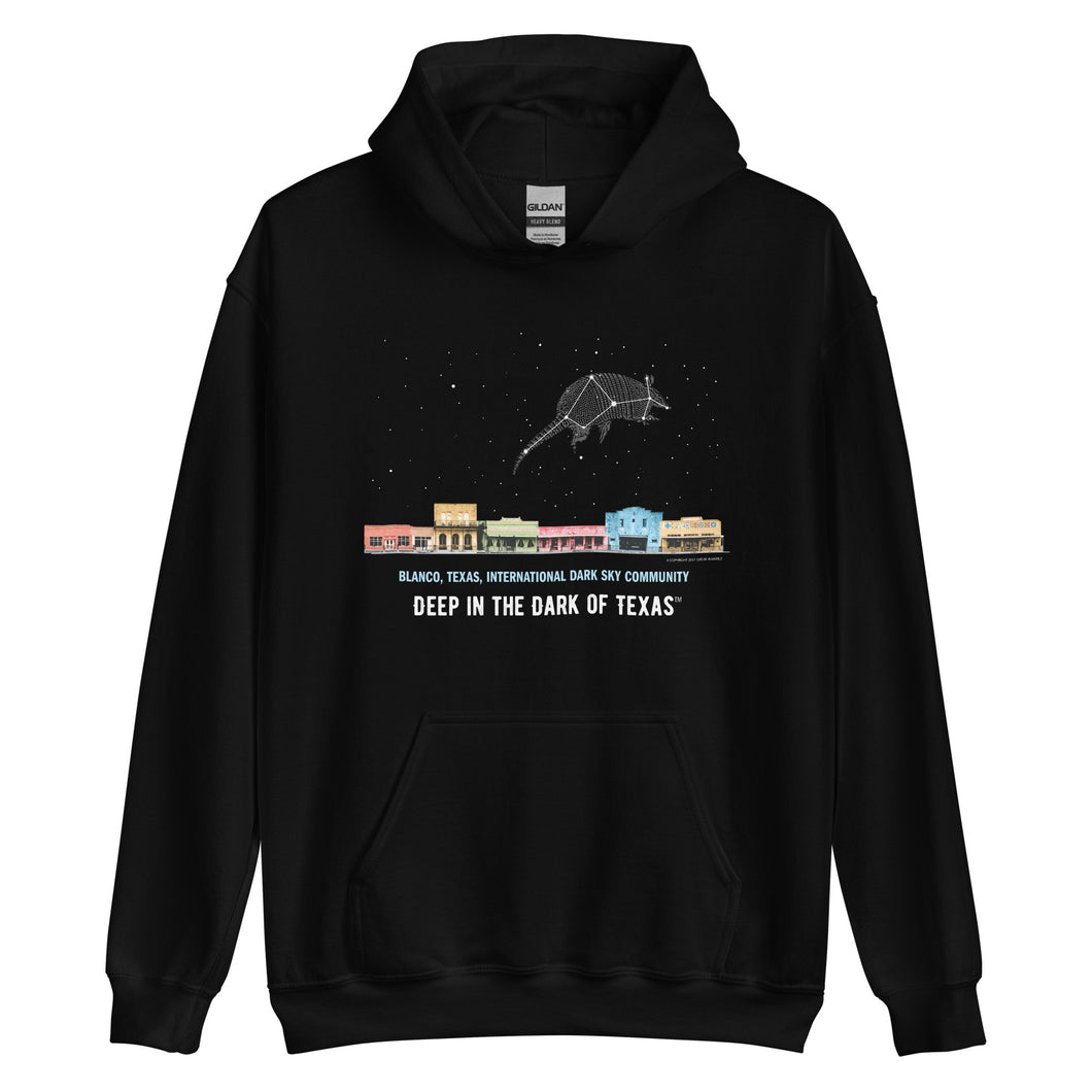 Armadillo Constellation Unisex Hoodie- Deep in the Dark of Texas (TM) - Unisex - Free Delivery